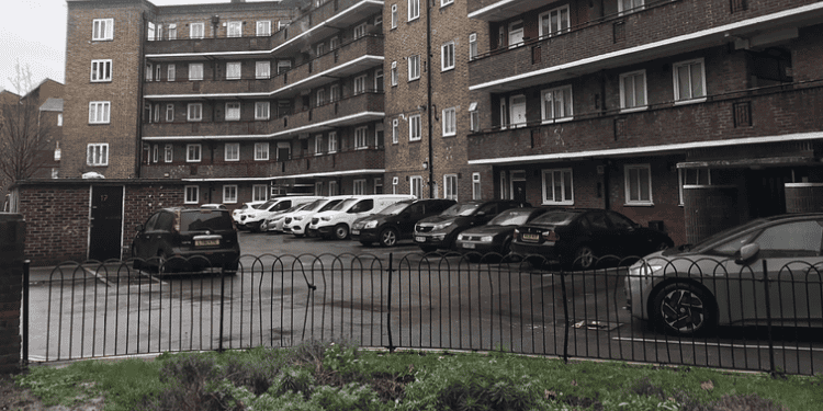 The Tabard Garden Estate where the woman was found