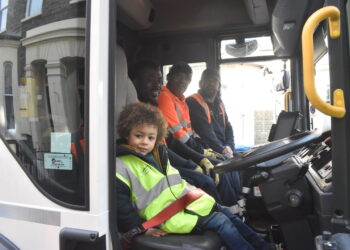 Roman, 5, from Walworth got a taste of his dream job when he spent the day with his local bin men.