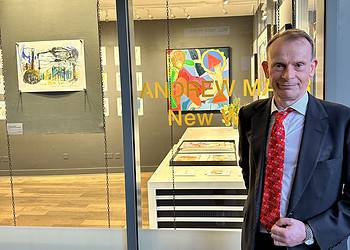 Andrew Marr at the Eames Fine Art gallery. Image: Eames Fine Art
