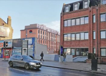 CGI of planned Travelodge from Streatham High Road. From Lambeth Council planning documents