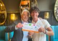 Scott with Kevin Keegan at the end of the challenge