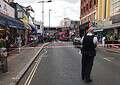 A police cordon was erected following a collision involving a child on Rye Lane.