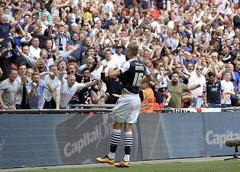 Mark Beevers scored in the 2016 play-off final against Barnsley in Millwall's 3-1 loss. Image: Millwall FC