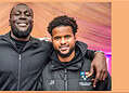 British-Ghanaian rapper Stormzy (left) with Cllr Joseph Vambe, 23 (right) - the youngest councillor in Southwark.
