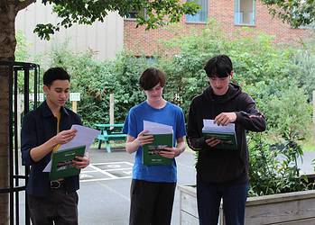 Left to right: The Charter School East Dulwich Students Adam Hush, Jude Henderson, Tom FitzGerald-Jones
