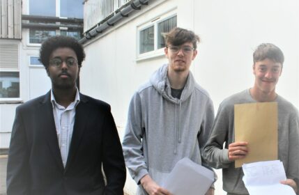 Left to right: Students Abdul Shattar, Joe Rowell and Harry Forman Wilshaw