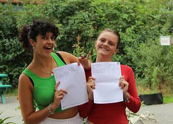 Pia Stern (left) and Eve Maume (right) from The Charter School East Dulwich A level Results