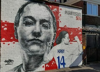 Fran Kirby mural on the Kirby Estate