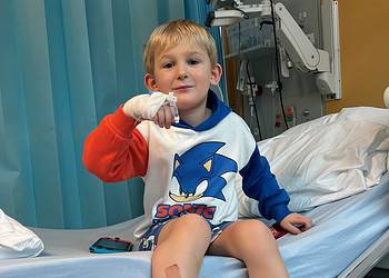Oscar, 4, at St Thomas Hospital.