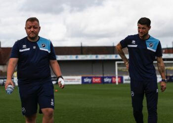 Alex Russell and Adam Rowland. Photo: Millwall Lionesses FC