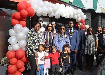 Staff, children and Southwark Mayor Michael Situ gathered for the grand opening