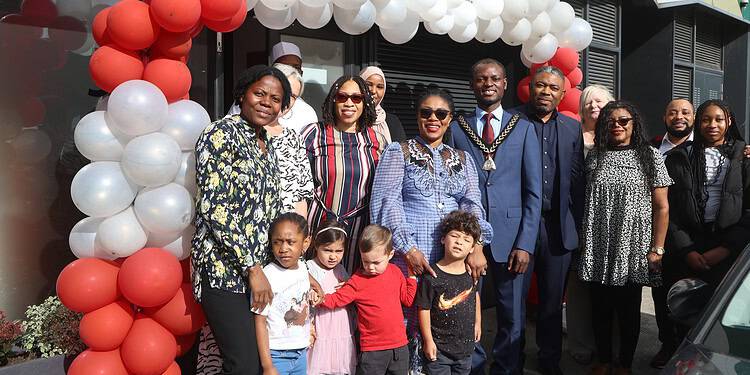 Staff, children and Southwark Mayor Michael Situ gathered for the grand opening