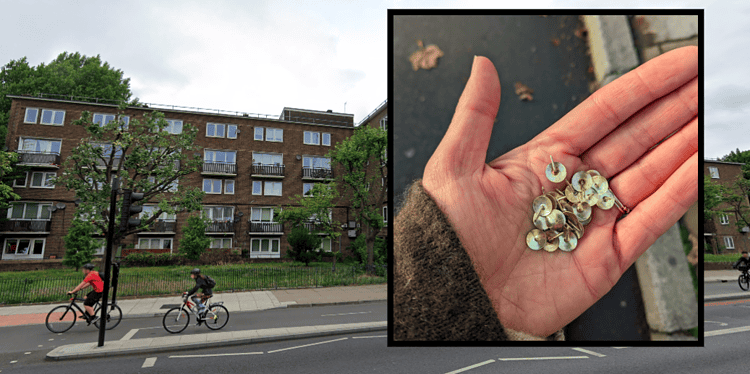 Bermondsey cyclists say they are being sabotaged by thumbtacks left out on the Jamaica Road cycle lane