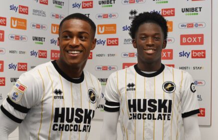 The two teenagers can't hide their jubilation as they prepare for their post-match interview. Image: Millwall FC