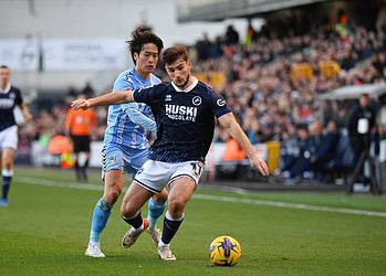 Ryan Longman and his teammates struggled against Coventry. Image: Millwall FC
