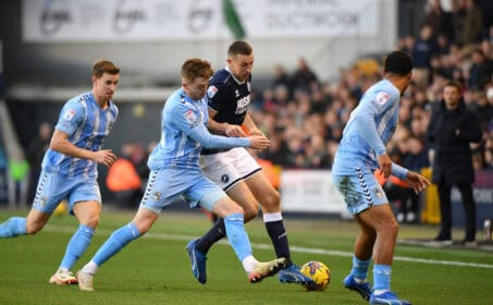 Millwall struggled to get to grips with Coventry the longer the game went on. Image: Millwall FC