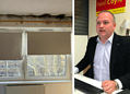 A Kirby Estate window (left) and Southwark and Old Bermondsey MP Neil Coyle (right)