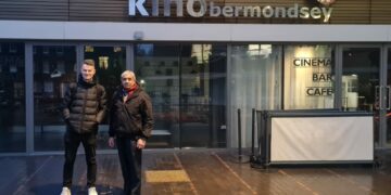 Cllr Sam Dalton and Cllr Sunil Chopra outside the Kino Cinema in Bermondsey