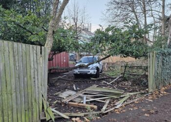 A car drove through the fence into the Judith Kerr Primary School grounds