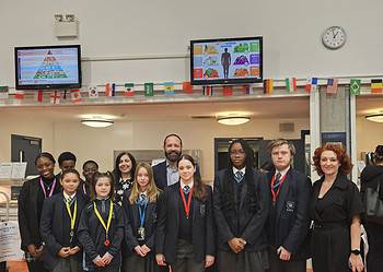 Cllrs Ali and Williams with Ark Walworth students and principal Jessica West