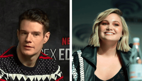 Connor Swindells talking about sex education (Creative Commons) Credit- MTV International on YouTube (left) and Olivia Holt speaking at the 2018 WonderCon (Creative Commons) Credit- Gage Skidmore (right)