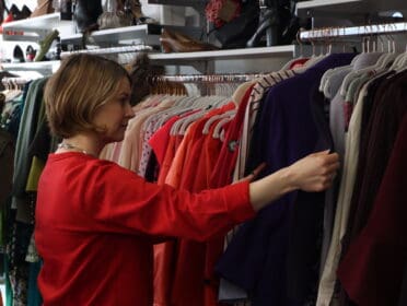 Helen Hayes MP browsing the products at the new West Dulwich store on Croxted Road