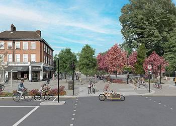Southwark Council has created a mock-up of what the revised Dulwich Village junction could like. Image- Southwark Council
