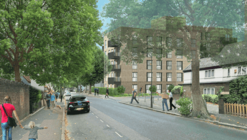 A computer-generated image of the proposed development seen south from St James's Road. Image: Southwark Planning Documents