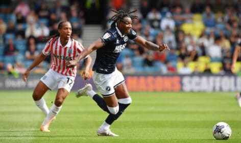 Today was the first time Brooke Norton-Cuffy has missed a league game he was available for all season but he did also miss the FA Cup clash with Leicester. Image: Millwall FC