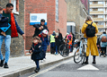 Pupils making their way into Charles Dickens Primary School in Borough. Image: Southwark Council