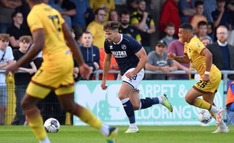 In better news for Millwall, fan favourite Ryan Leonard is back in training after his hamstring problem. Image: Millwall FC