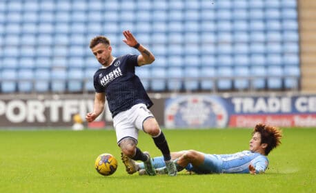 Joe Bryan received a three-game ban from the FA last month. Image: Millwall FC