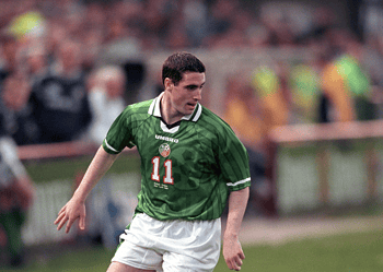 Mark Kennedy in action for Ireland against Sweden in 1999. Photo: Neil Tingle/Action Plus