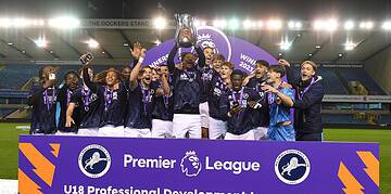 Millwall's youngsters savoured their cup triumph. Image: Millwall FC