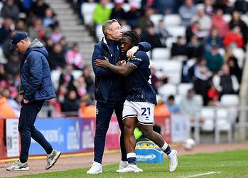 Michael Obafemi has started all but one game under Neil Harris. Image: Millwall FC
