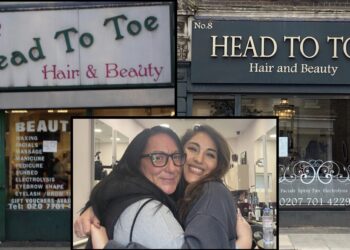 Head to Toe Hair and Beauty - Left: 1980s when it opened; Right: Today
