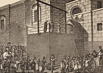 An execution outside Newgate Prison.