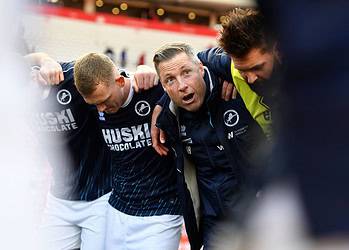 Neil Harris praised his players after the game. Image: Millwall FC