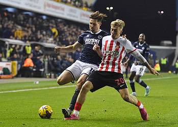 Ryan Leonard and Jack Clarke duelled throughout December's 1-1 draw. Image: Millwall FC