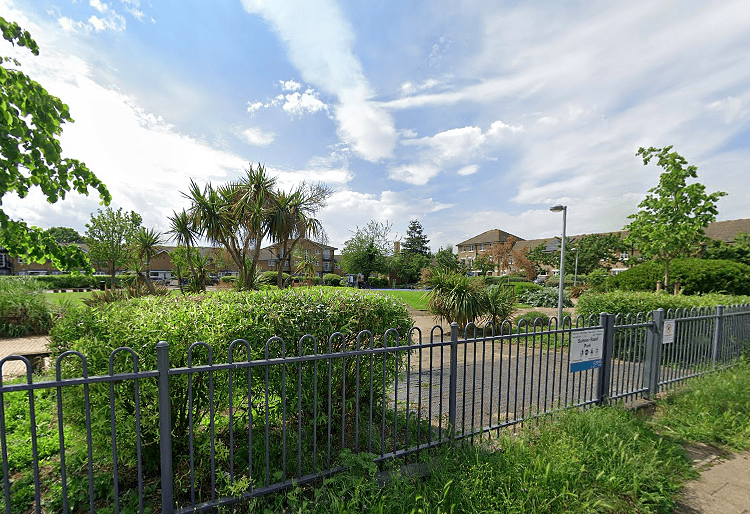The playground is in Sumner Road Park, Peckham. Credit: Google