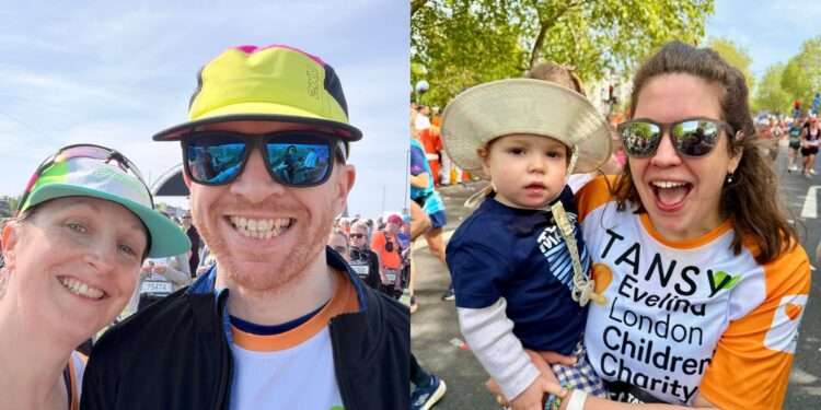 London Marathon runners Kier and Andie Humphries.