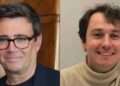 Andy Burnham (L) and Southwark Council Leader James McAsh (R)