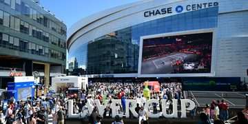 Fans visit the Fan Zone on Day 2 of Laver Cup 2025.