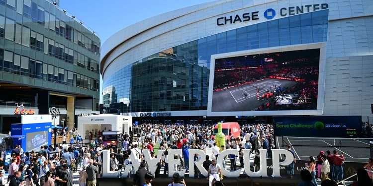 Fans visit the Fan Zone on Day 2 of Laver Cup 2025.