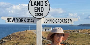 Judy at the start of her journey (credit: Judy Walks the World)