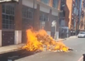 The fire on Lafone Street (credit: Veolia)