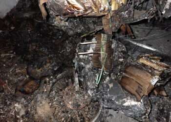 The remains of an e-bike fire in Norbury (credit: LFB)