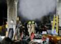 The fire on Silwood Street (credit: London Fire Brigade)