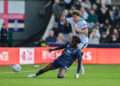 Derek Mazou-Sacko in action against Lincoln. 
Image: Keith Gillard